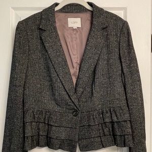 Ann Taylor LOFT Cropped Herringbone Blazer